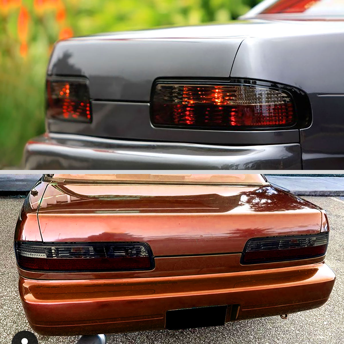 Ronnin - Fits 1989-1994 Nissan 240SX S13 Coupe Factory Replacement Tail Lights Assembly Pair | Smoke