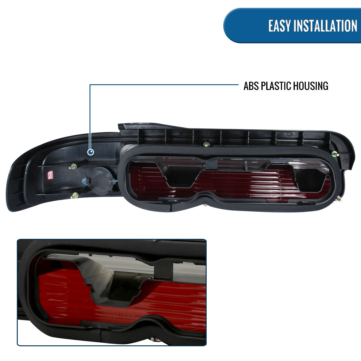 Ronnin - Fits 1989-1994 Nissan 240SX S13 Coupe Factory Replacement Tail Lights Assembly Pair | Smoke
