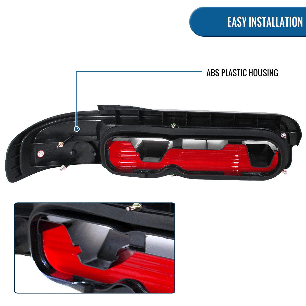 Ronnin - Fits 1989-1994 Nissan 240SX S13 Coupe Factory Replacement Tail Lights Assembly Pair | Red