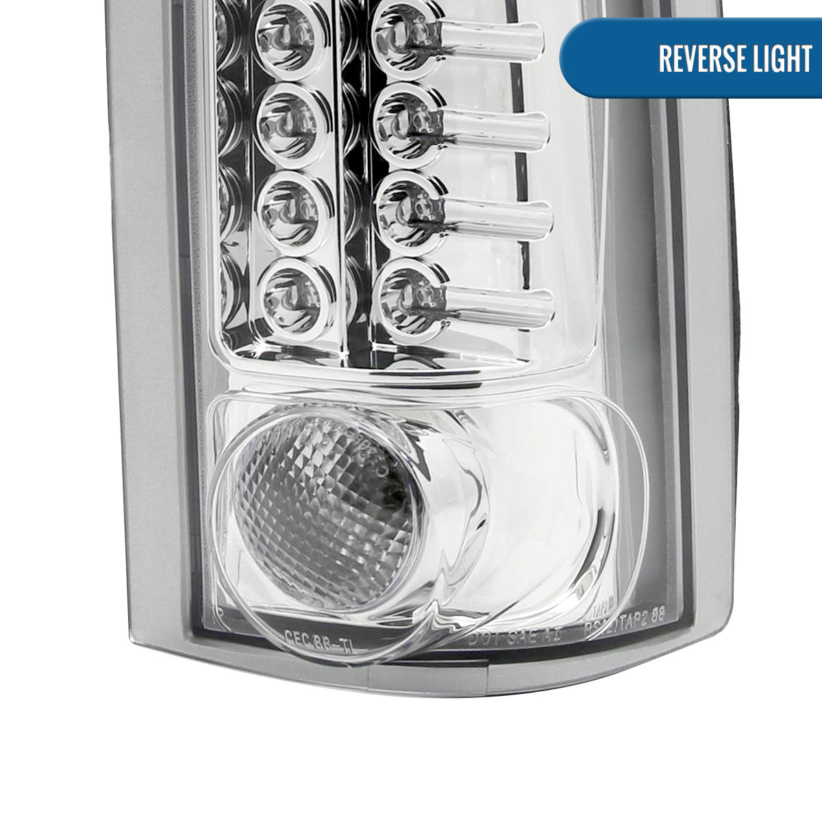 Ronnin - Fits 1988-2000 Chevy GMC C/K C10 Silverado Blazer Tahoe Cadillac Escalade LED Integrated Brake and Turn Signals Tail Lights Assembly Pair | Chrome