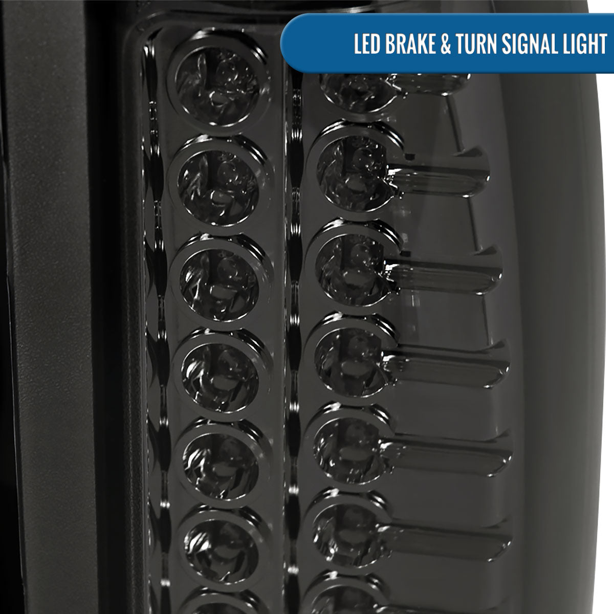 Ronnin - Fits 1988-2000 Chevy GMC C/K C10 Silverado Blazer Tahoe Cadillac Escalade LED Integrated Brake and Turn Signals Tail Lights Assembly Pair | Smoke