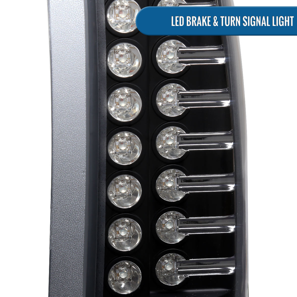 Ronnin - Fits 1988-2000 Chevy GMC C/K C10 Silverado Blazer Tahoe Cadillac Escalade LED Integrated Brake and Turn Signals Tail Lights Assembly Pair | Black