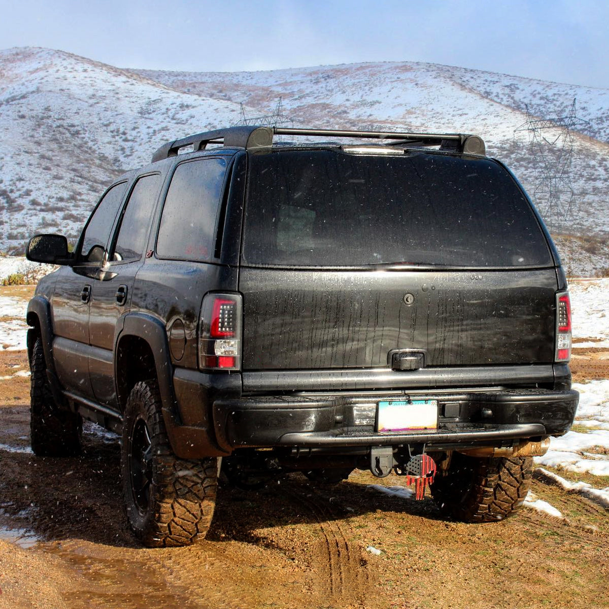 Ronnin - Fits 2000-2006 Chevy Suburban Tahoe GMC Yukon XL Denali Full LED Tail Lights Assembly Pair | Black