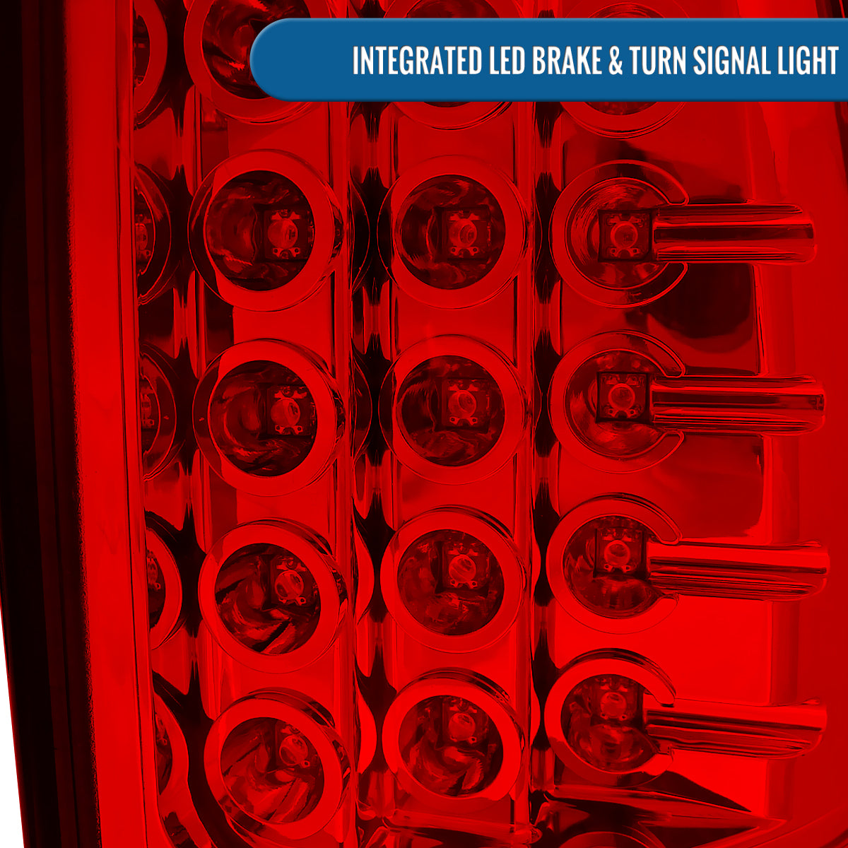 Ronnin - Fits 2000-2006 Suburban Tahoe Yukon Denali XL LED Integrated Brake and Turn Signal Lamps Tail Lights Assembly Pair | Red