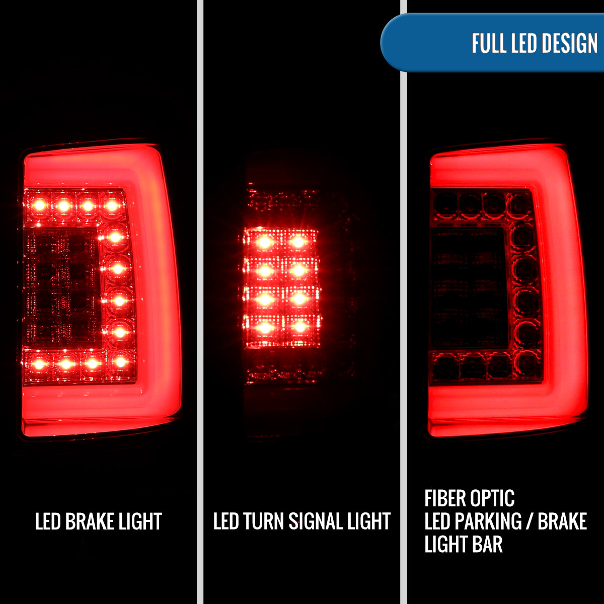 Ronnin - Fits 2000-2006 Chevy Suburban Tahoe GMC Yukon XL Denali Full LED Tail Lights Assembly Pair | Red