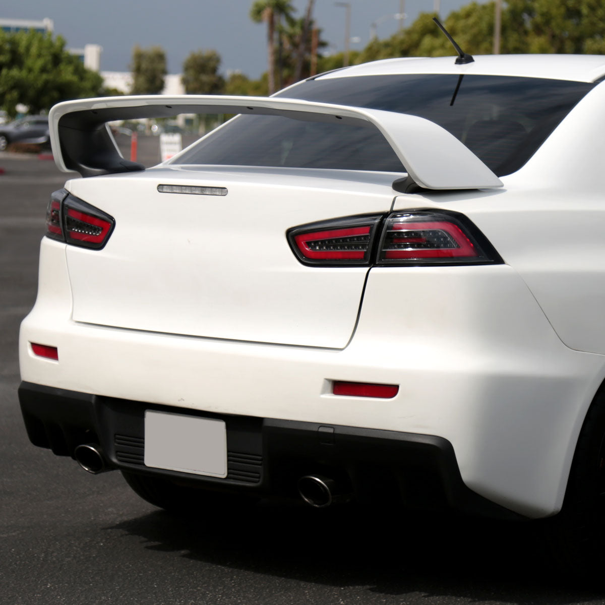 Ronnin - Fits 2008-2017 Mitsubishi Lancer Evolution Upgraded Replacement FULL LED Tail Lights Assembly | Gloss Black