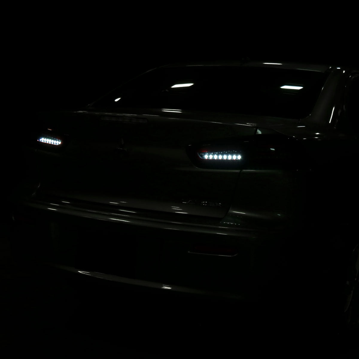 Ronnin - Fits 2008-2017 Mitsubishi Lancer Evolution Upgraded Replacement FULL LED Tail Lights Assembly | Black