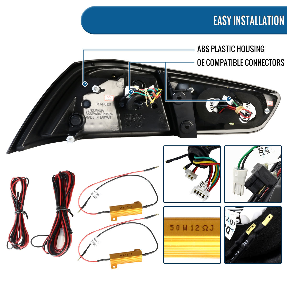 Ronnin - Fits 2008-2017 Mitsubishi Lancer Evolution Upgraded Replacement FULL LED Tail Lights Assembly | Black