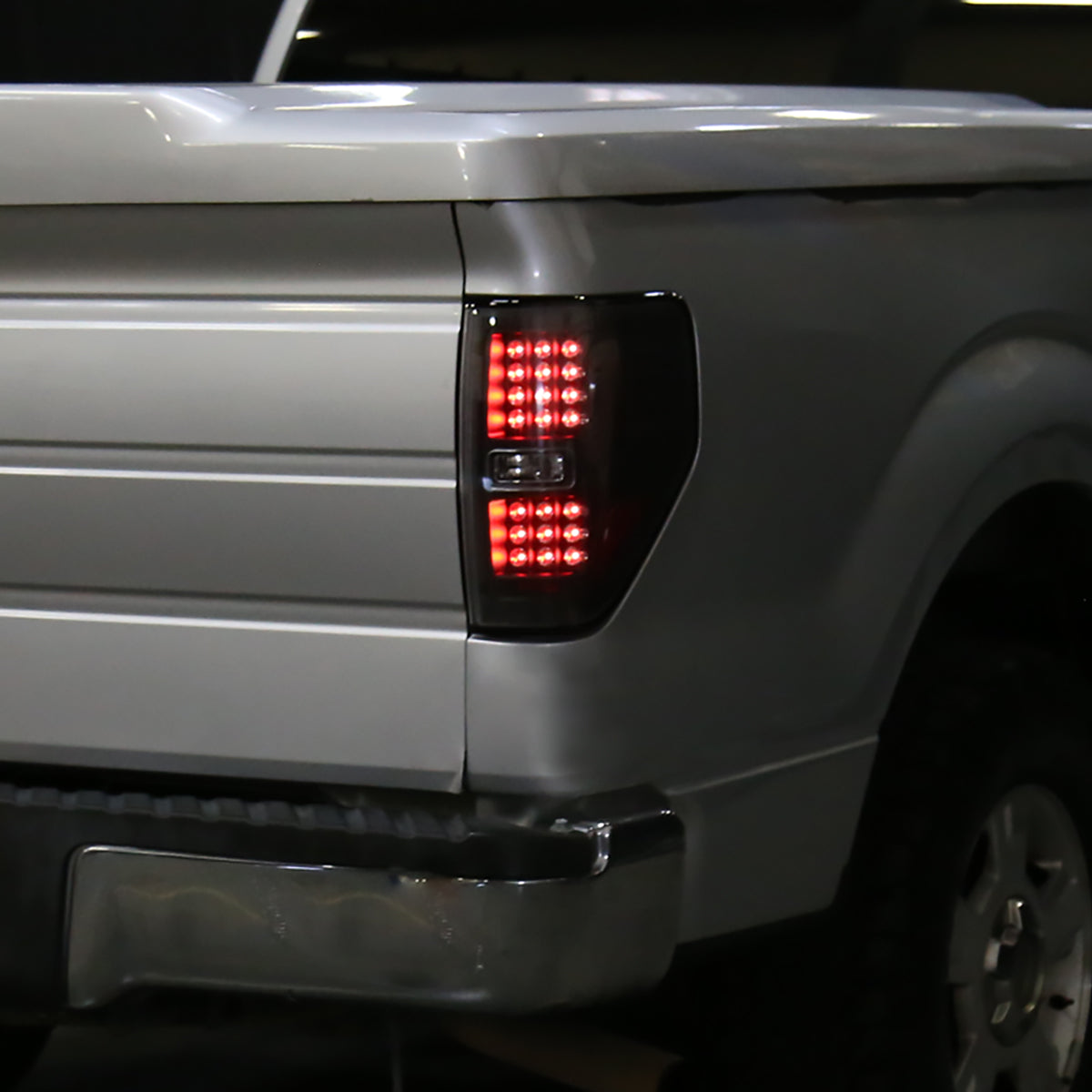 Ronnin - Fits 2009-2014 Ford F150 Upgrade Tail Lights Assembly LED Integrated Brake and Turn Signal Lights Pair | Black