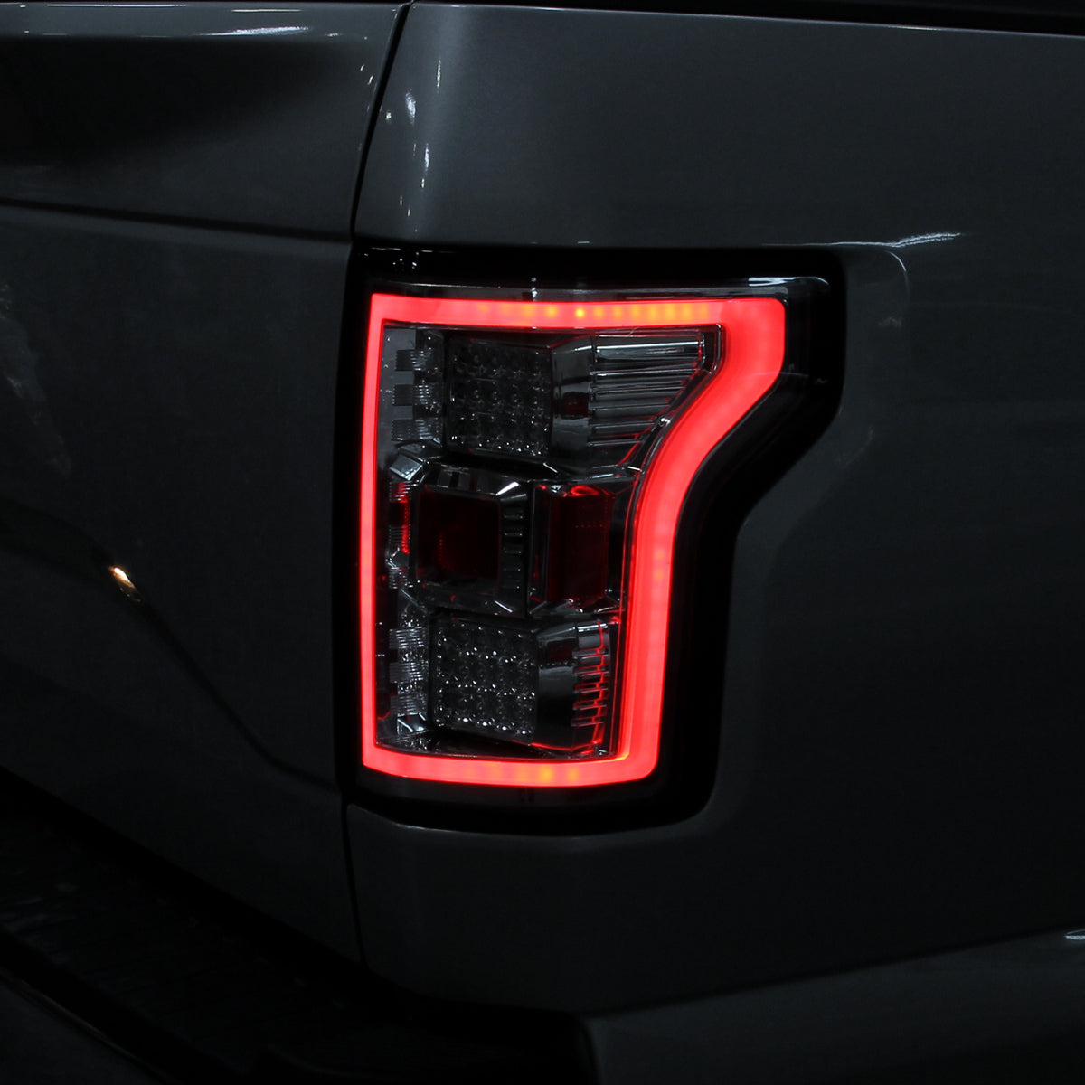 Ronnin - Fits 2015-2017 Ford F150 Upgraded Full LED Tail Lights Assembly Pair | Chrome | White Tube