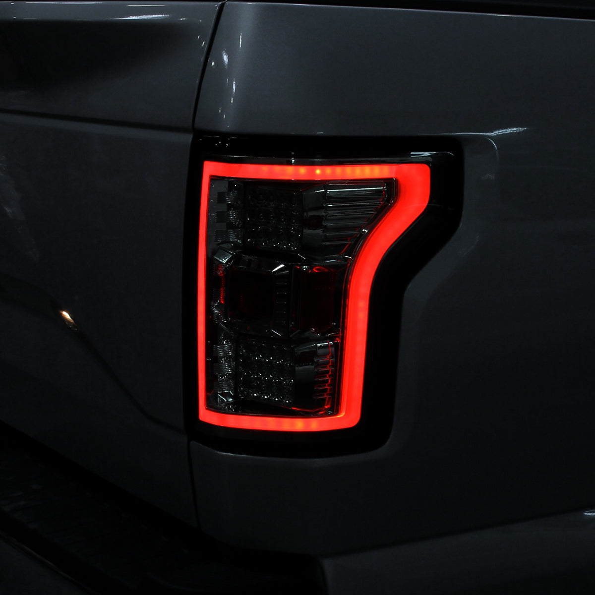 Ronnin - Fits 2015-2017 Ford F150 Upgraded Replacement Full LED Tail Lights Assembly Pair | Smoke