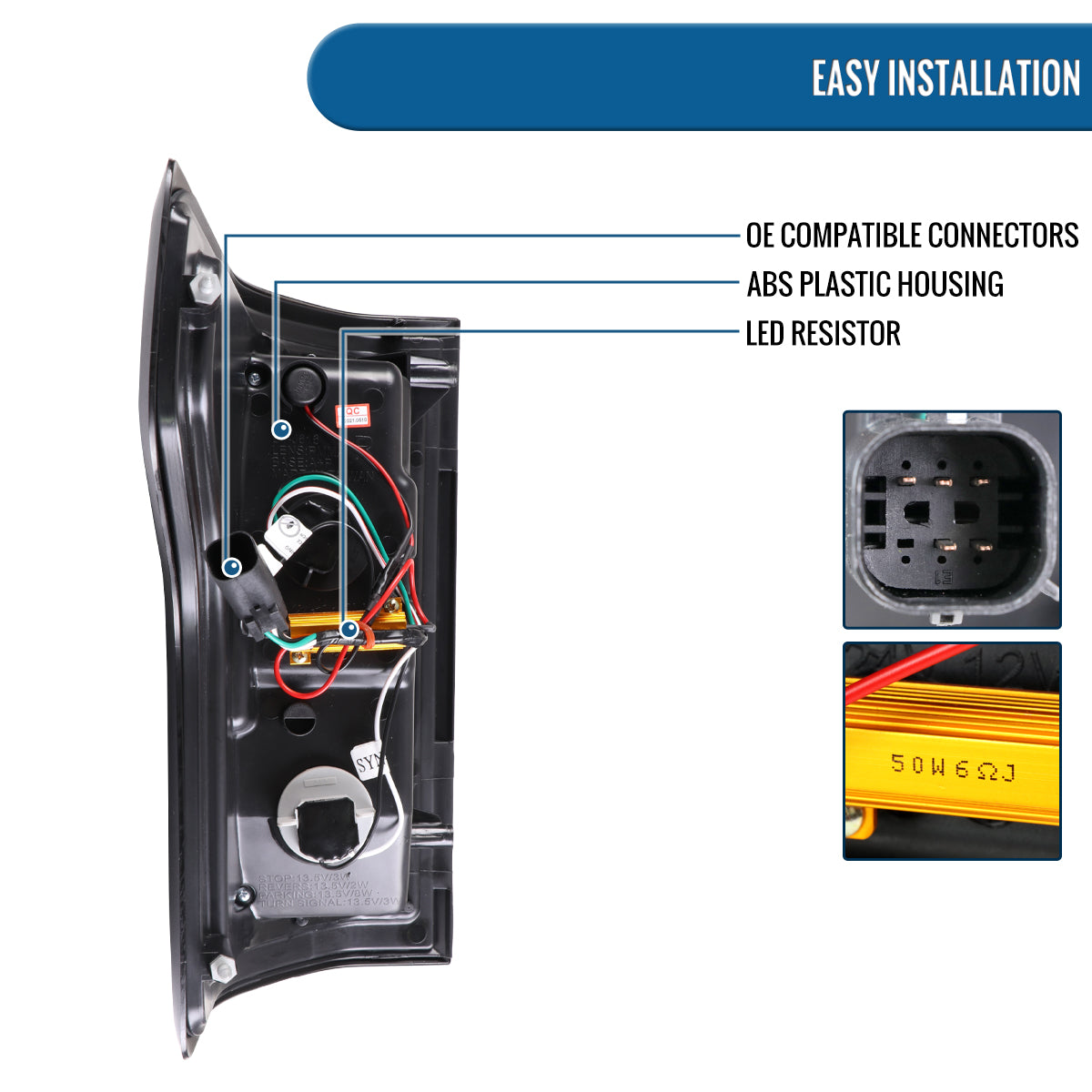 Ronnin - Fits 2018-2020 Ford F150 Replacement Full LED Tail Lights Assembly Pair | Red Smoke