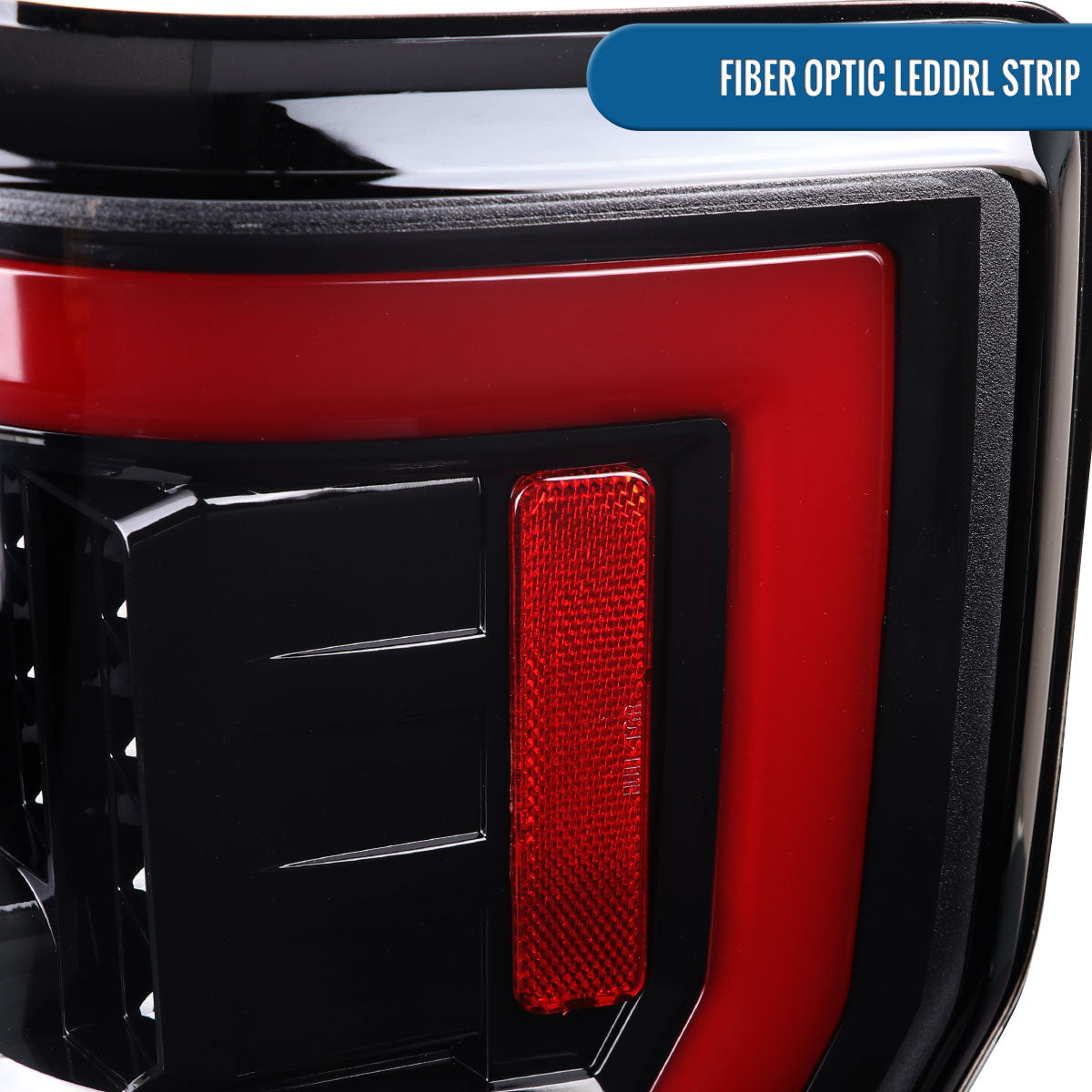 Ronnin - Fits 2017-2019 Ford F250 F350 F450 F550 Super Duty Upgraded Full LED Tail Lights Integrated Brake + Turn Signal Assembly Pair | Gloss Black