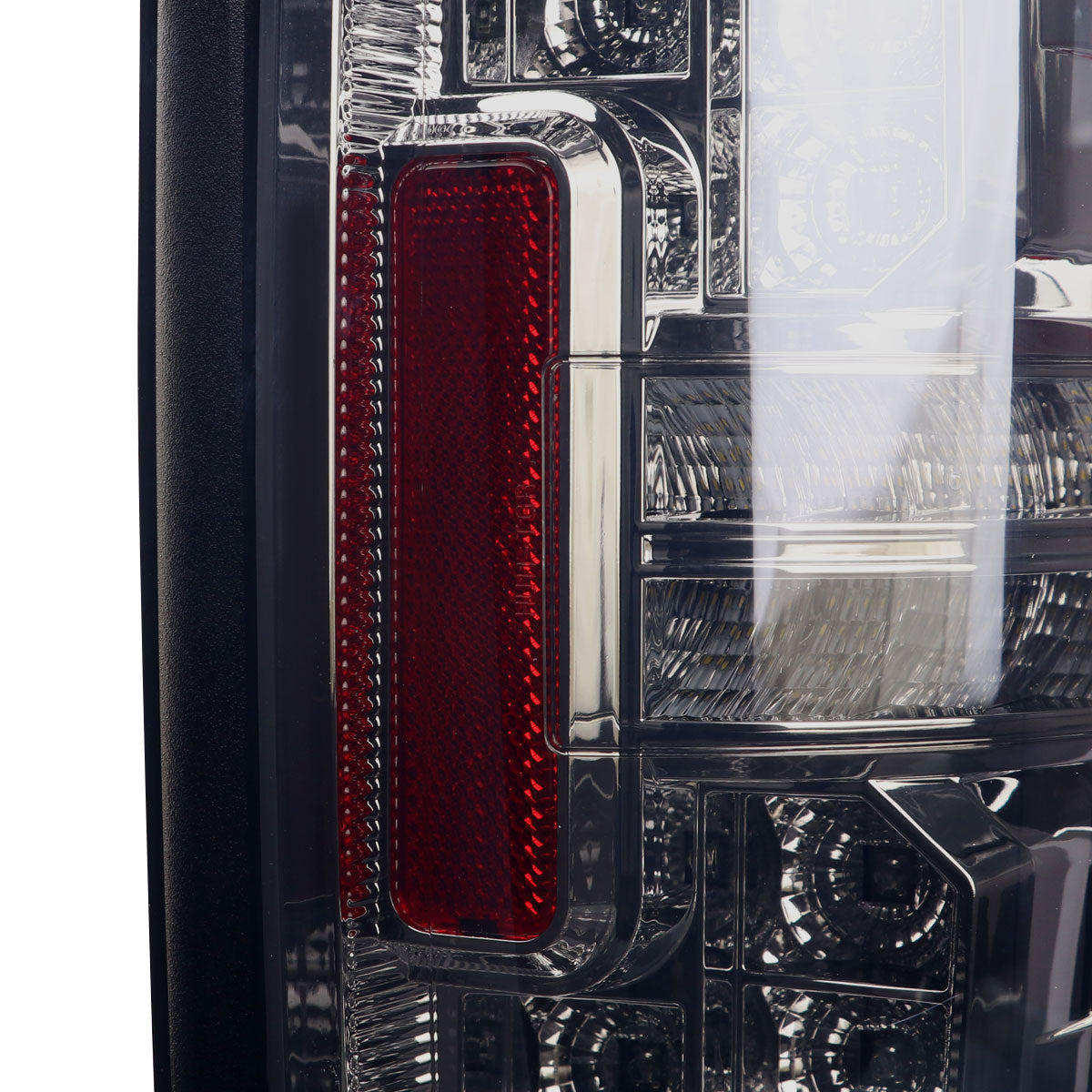 Ronnin - Fits 2017-2019 Ford F250 F350 F450 F550 Super Duty Upgraded Full LED Tail Lights Integrated Brake + Turn Signal Assembly Pair | Smoke