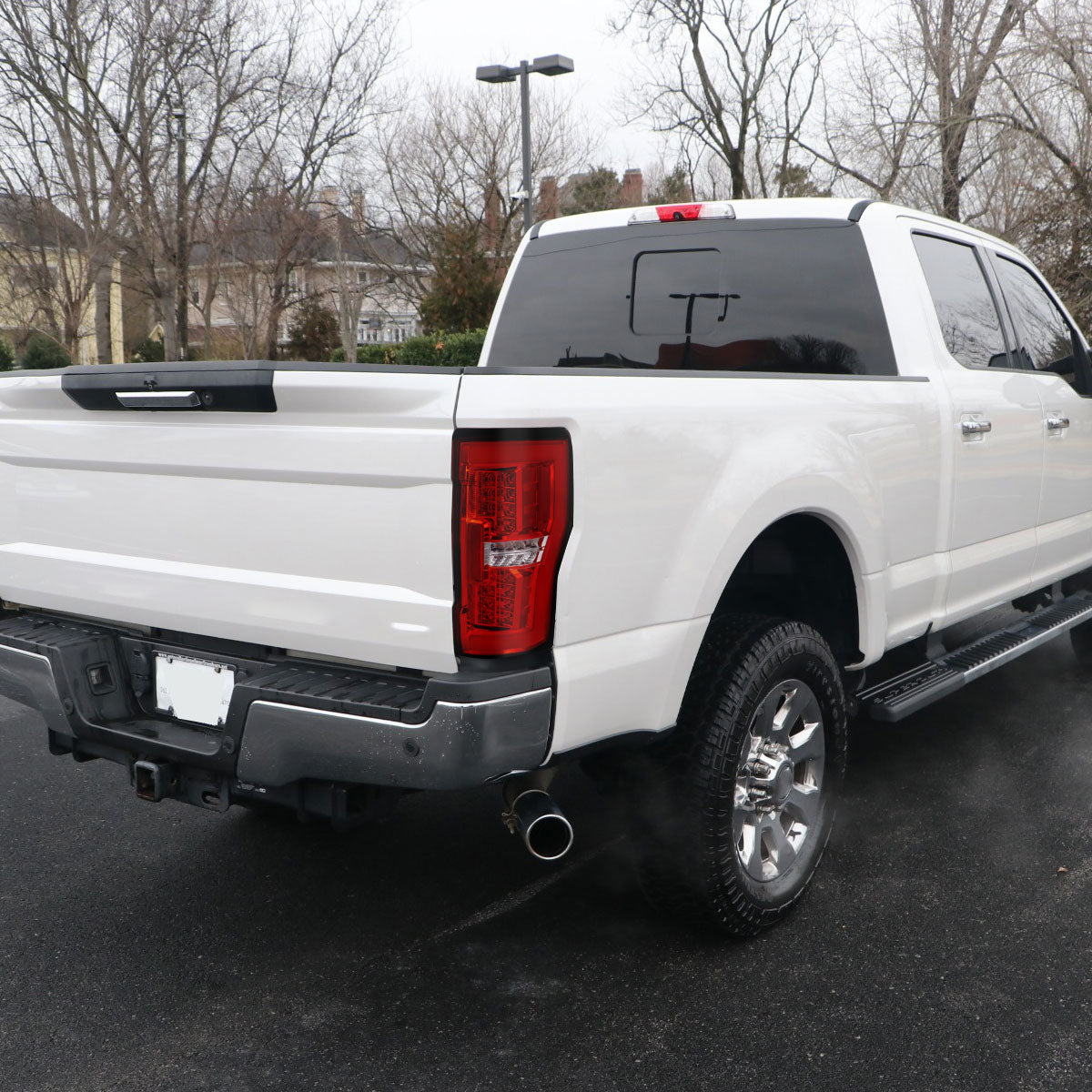 Ronnin - Fits 2017-2019 Ford F250 F350 F450 F550 Super Duty Upgraded Full LED Tail Lights Integrated Brake + Turn Signal Assembly Pair | Red