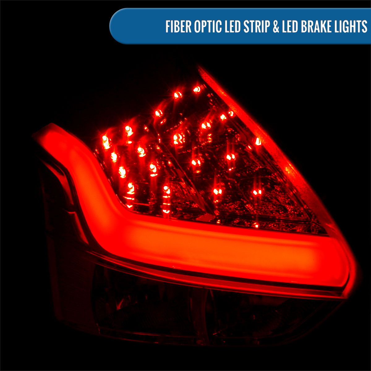 Ronnin - Fits 2012-2014 Ford Focus Hatchback US Spec Upgraded Replacement LED Tail Lights Assembly Pair | Red