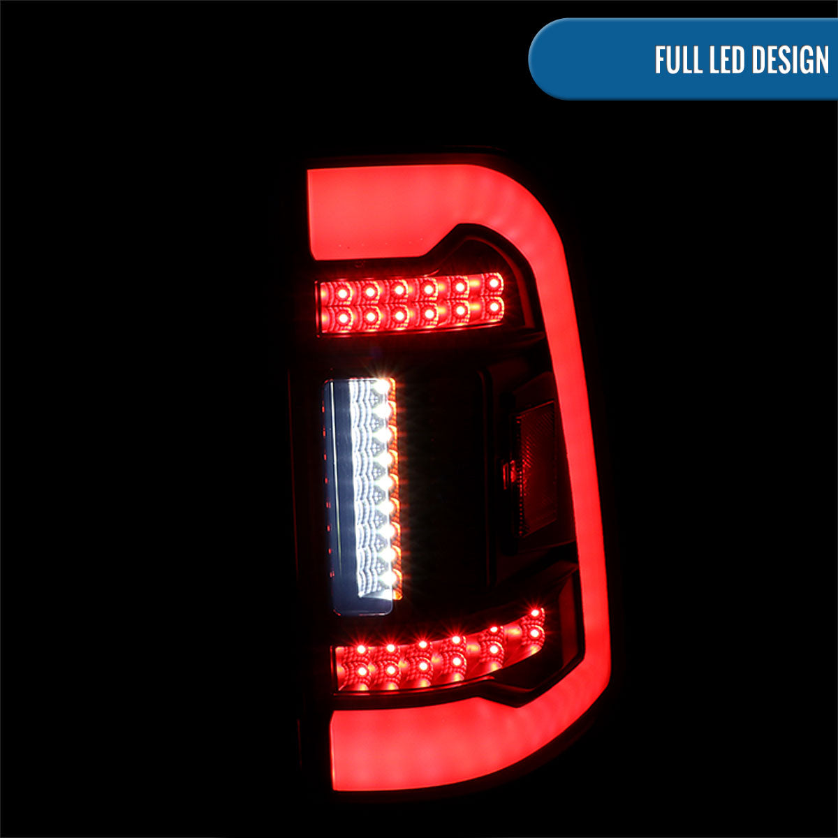 Ronnin - Fits 2019-2024 Ram 1500 Upgraded Full LED Tail Lights Integrated LED Brake and Turn Signal Lamps Replacement Pair | Black Smoke