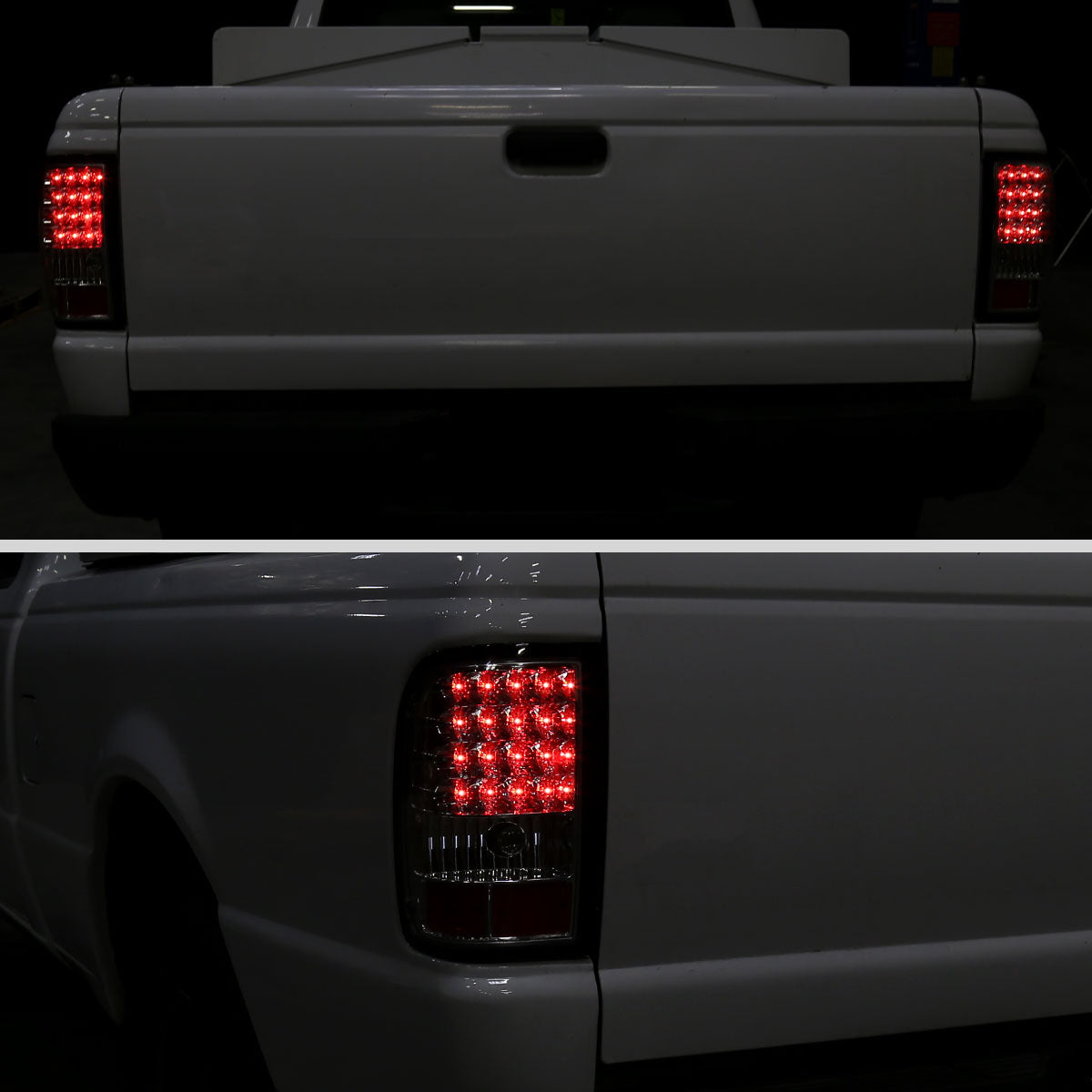 Ronnin - Fits 2006-2011 Ford Ranger Pickup LED Tail Lights Integrated LED Brake and Signal Lamps Pair | Smoke