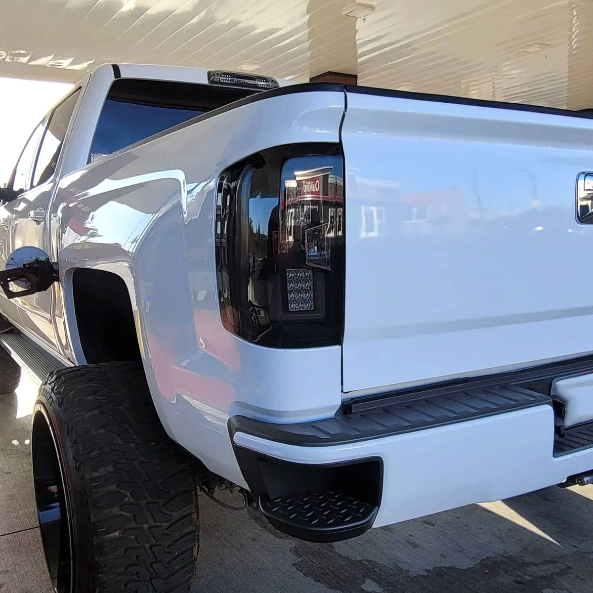Ronnin - Fits 2014-2019 Silverado 1500 (2019 Old Body) 2015-2019 Silverado 2500HD 3500HD GMC Sierra 3500HD LED Tail Lights Integrated Brake and Turn Signals Assembly Pair | Black Smoke