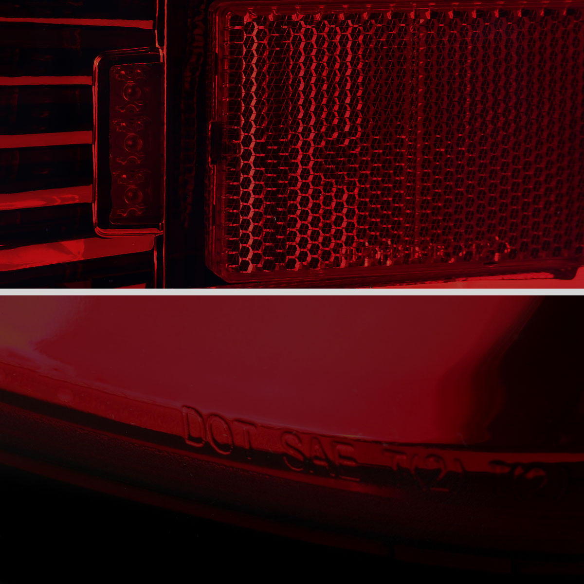 Ronnin - Fits 2014-2018 Silverado 1500 2500HD 3500HD | 2015-2019 Sierra 3500HD LED Tail Lights Integrated Brake and Turn Signal Lamps Replacement Assembly Pair | Smoky Red