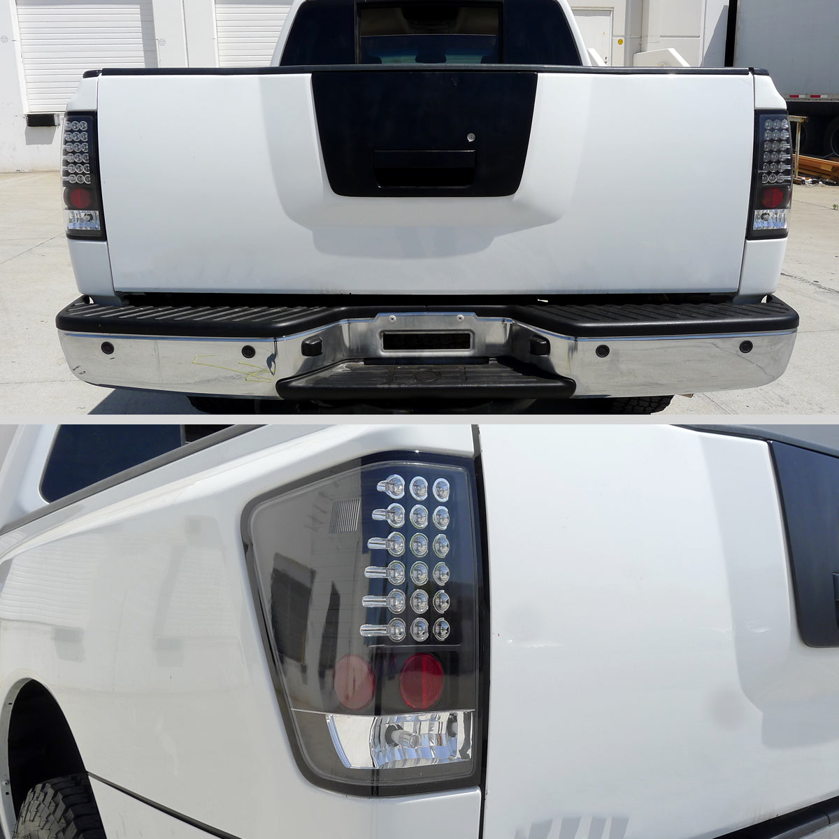 Ronnin - Fits 2004-2015 Nissan Titan First Gen Pickup Truck LED Integrated Brake and Turn Signals Tail Lights Assembly Replacement Pair | Black