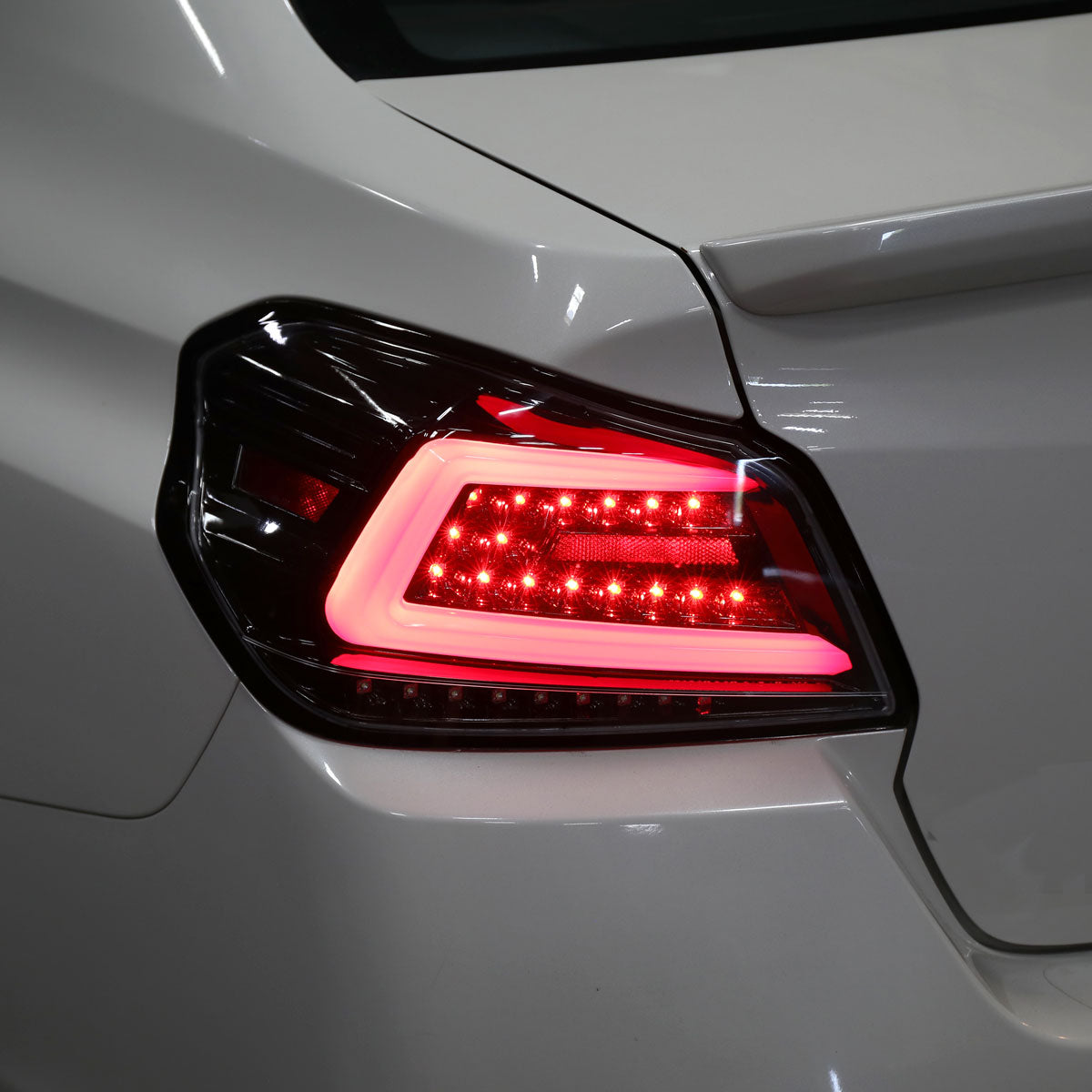 Ronnin - Fits 2015-2021 Subaru WRX US Spec Upgrade Sequential Turn Signals Full LED Tail Lights Assembly Pair | Gloss Black