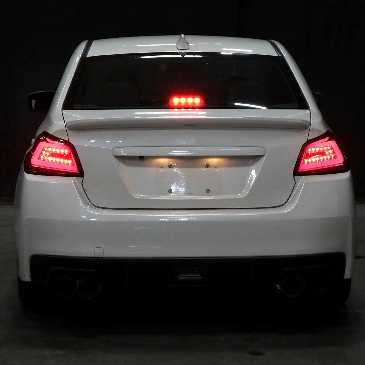 Ronnin - Fits 2015-2021 Subaru WRX US Spec Upgrade Sequential Turn Signals Full LED Tail Lights Assembly Pair | Smoke