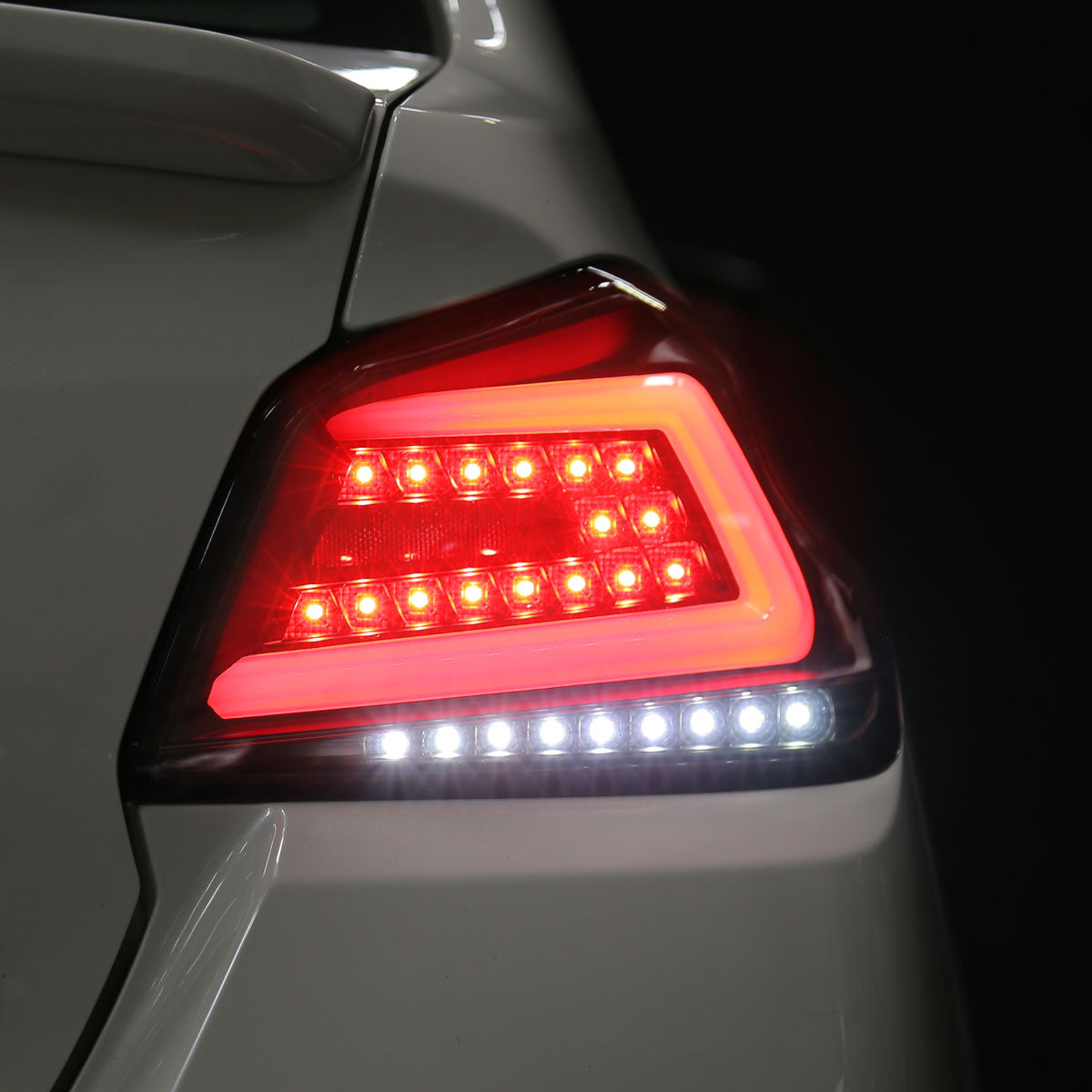 Ronnin - Fits 2015-2021 Subaru WRX US Spec Upgrade Sequential Turn Signals Full LED Tail Lights Assembly Pair | Black