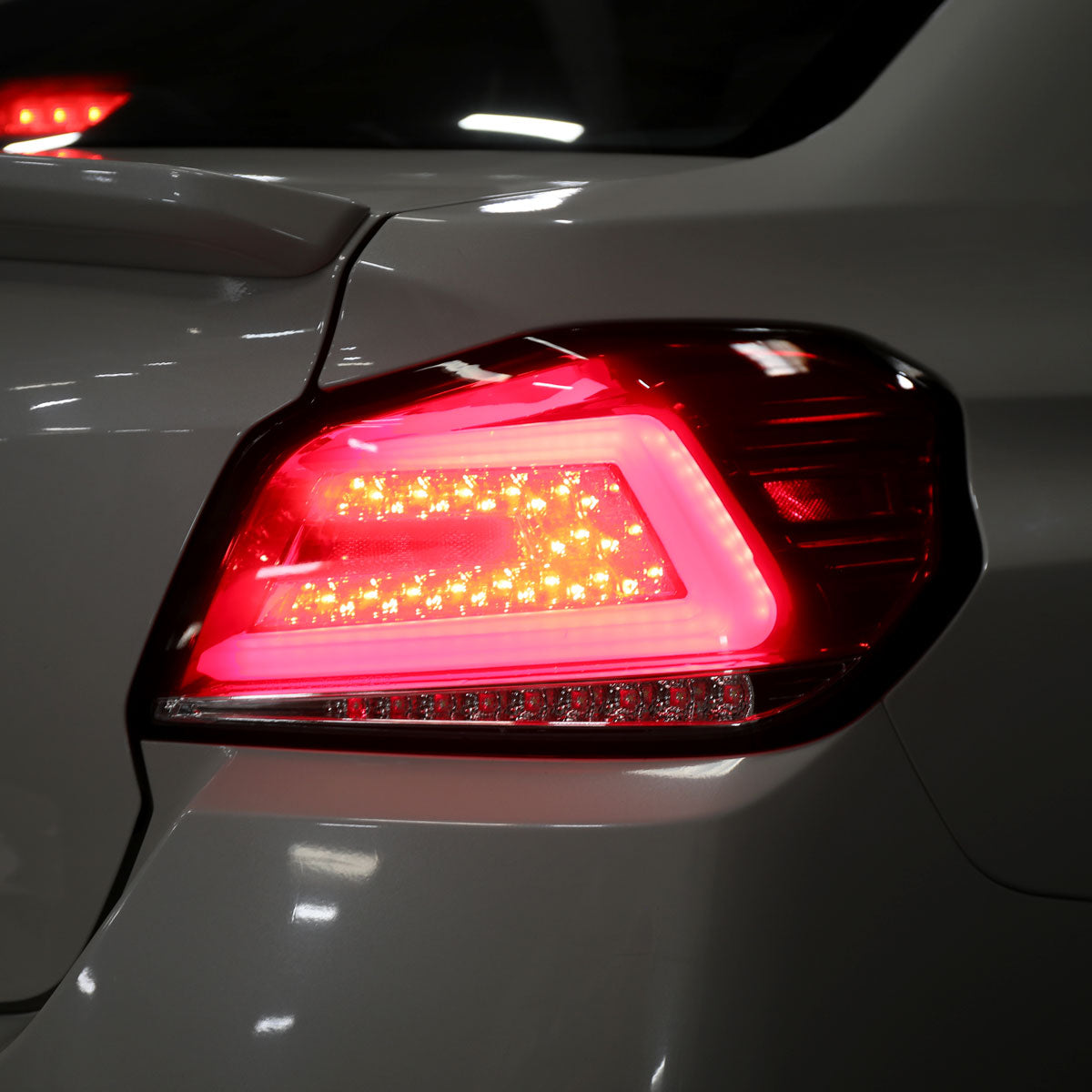 Ronnin - Fits 2015-2021 Subaru WRX US Spec Upgrade Sequential Turn Signals Full LED Tail Lights Assembly Pair | Red