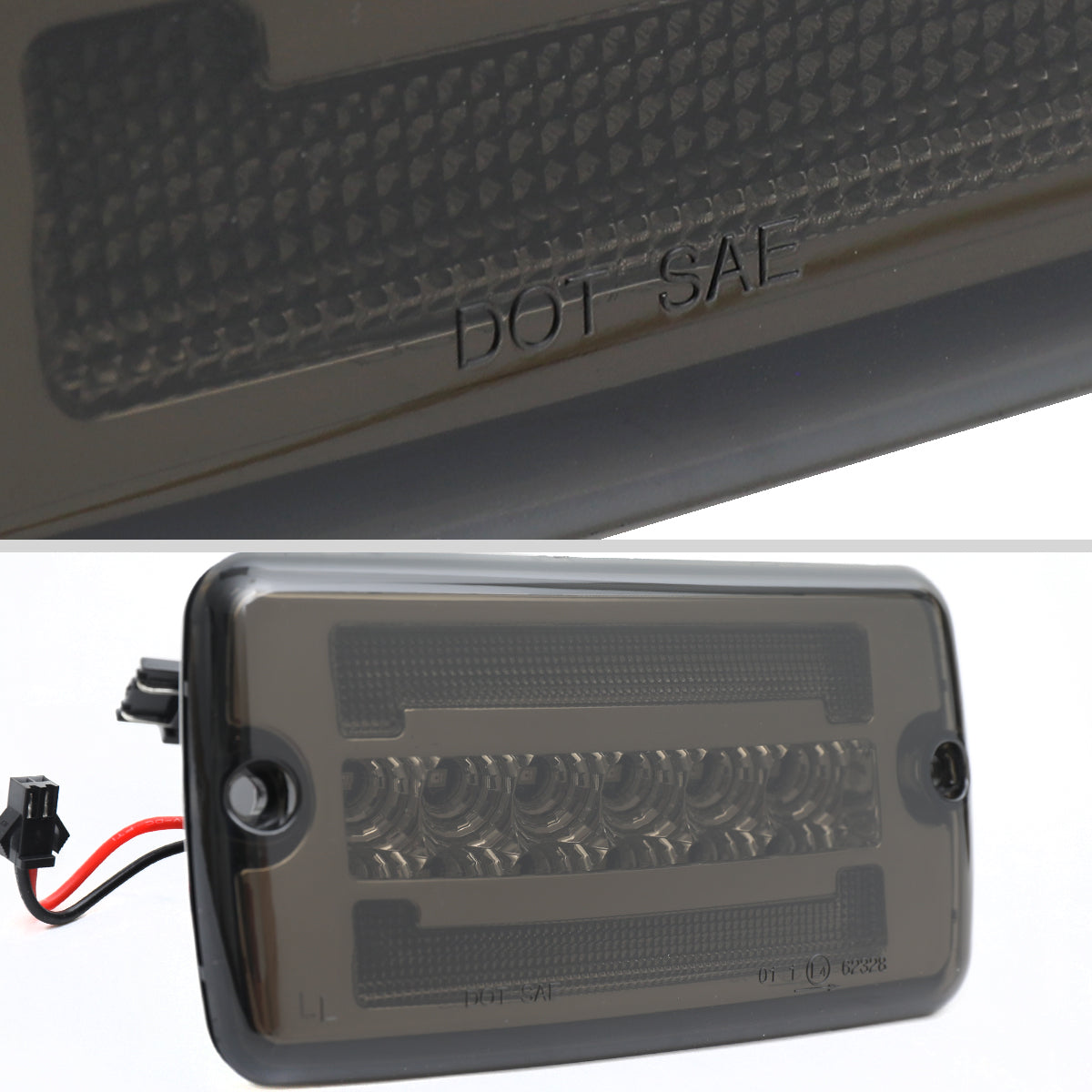 Ronnin - Fits 1997-2006 Jeep TJ Wrangler Upgrade LED Running Lights Sequential Turn Signals Corner Bumper Lights Assembly Pair | Smoke