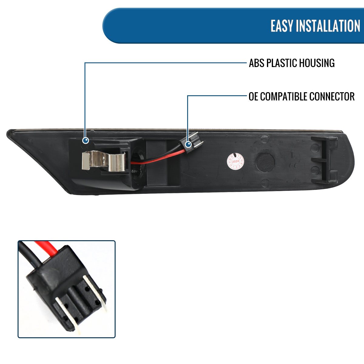 Ronnin - Fits 1997-2004 Porsche Boxster 986 1997-2005 Porsche 911 996 Coupe Convertible Targa LED Sequential Turn Signals Side Marker Bumper Lights Assembly Pair | Smoke