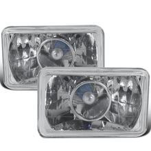 Ronnin - Fits All Vehicles with 4" X 6" Sealed Beam Projector Headlights H4651 H4652 H4656 H4666 H6545 Pair | Chrome