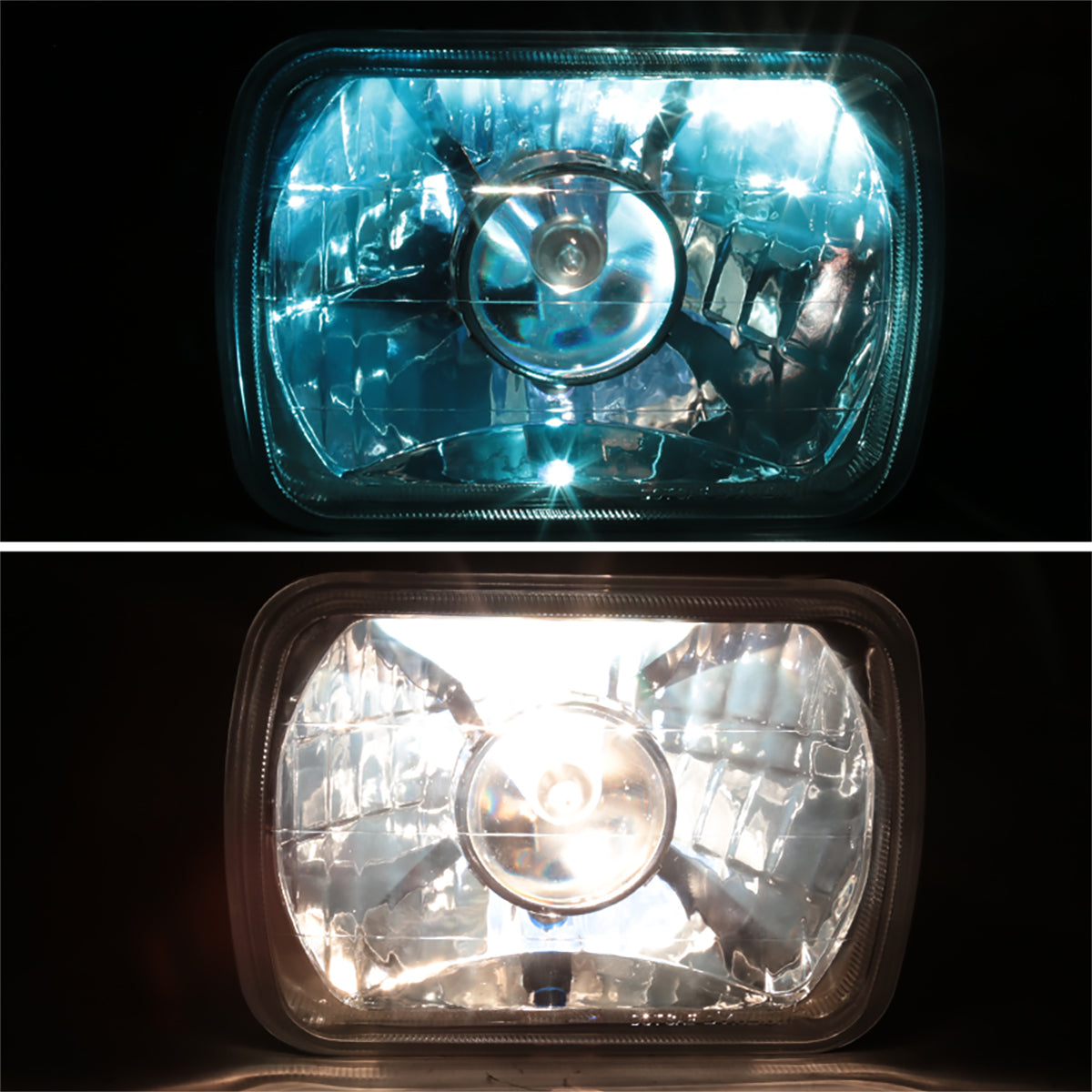 Ronnin - Fits Vehicles with 7" X 6" Sealed Beam Projector Headlights H6054 H6014 H6052 H5054 6054 6052 Pair | Chrome