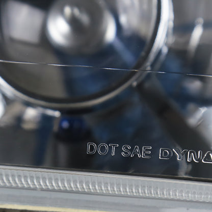 Ronnin - Fits Vehicles with 7" X 6" Sealed Beam Projector Headlights H6054 H6014 H6052 H5054 6054 6052 Pair | Chrome