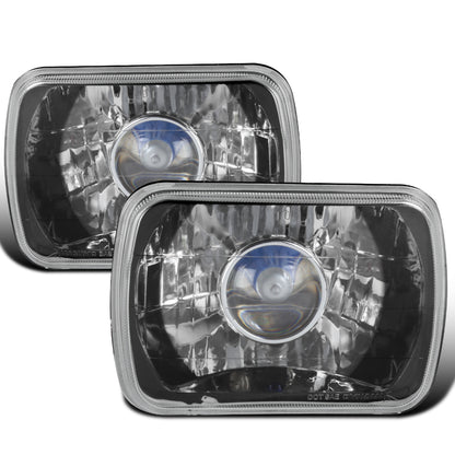 Ronnin - Fits Vehicles with 7" X 6" Sealed Beam Projector Headlights H6054 H6014 H6052 H5054 6054 6052 Pair | Black