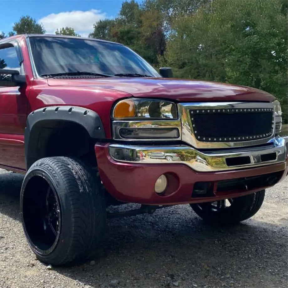 Ronnin - Fits 1999-2007 GMC Sierra 1500 2500 3500 2000-2006 Yukon XL Denali Headlights Head Lamps Factory Replacement Pair | Black