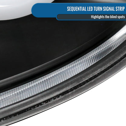 Ronnin - Fits 2003-2007 Infiniti G35 Coupe 2-Door Full LED Sequential Tail Lights Brake Lamps Assembly Pair | Black | White Halo Rims