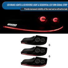 Ronnin - Fits 2003-2007 Infiniti G35 Coupe 2-Door Full LED Sequential Tail Lights Brake Lamps Assembly Pair | Black Smoke | White Halo Rims