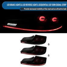Ronnin - Fits 2003-2007 Infiniti G35 Coupe 2-Door Full LED Sequential Tail Lights Brake Lamps Assembly Pair | Black Smoke | Red Halo Rims