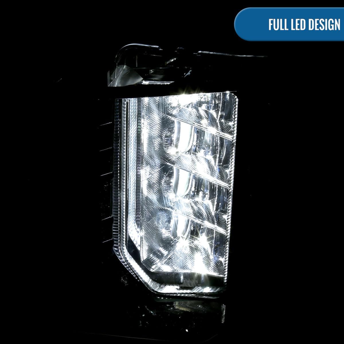 Ronnin LED Fog Lights Assembly Pair, Chrome | Fits 2021-2024 GMC Yukon Yukon XL, Replacement