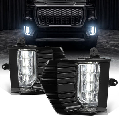Ronnin LED Fog Lights Assembly Pair, Chrome | Fits 2021-2024 GMC Yukon Yukon XL, Replacement