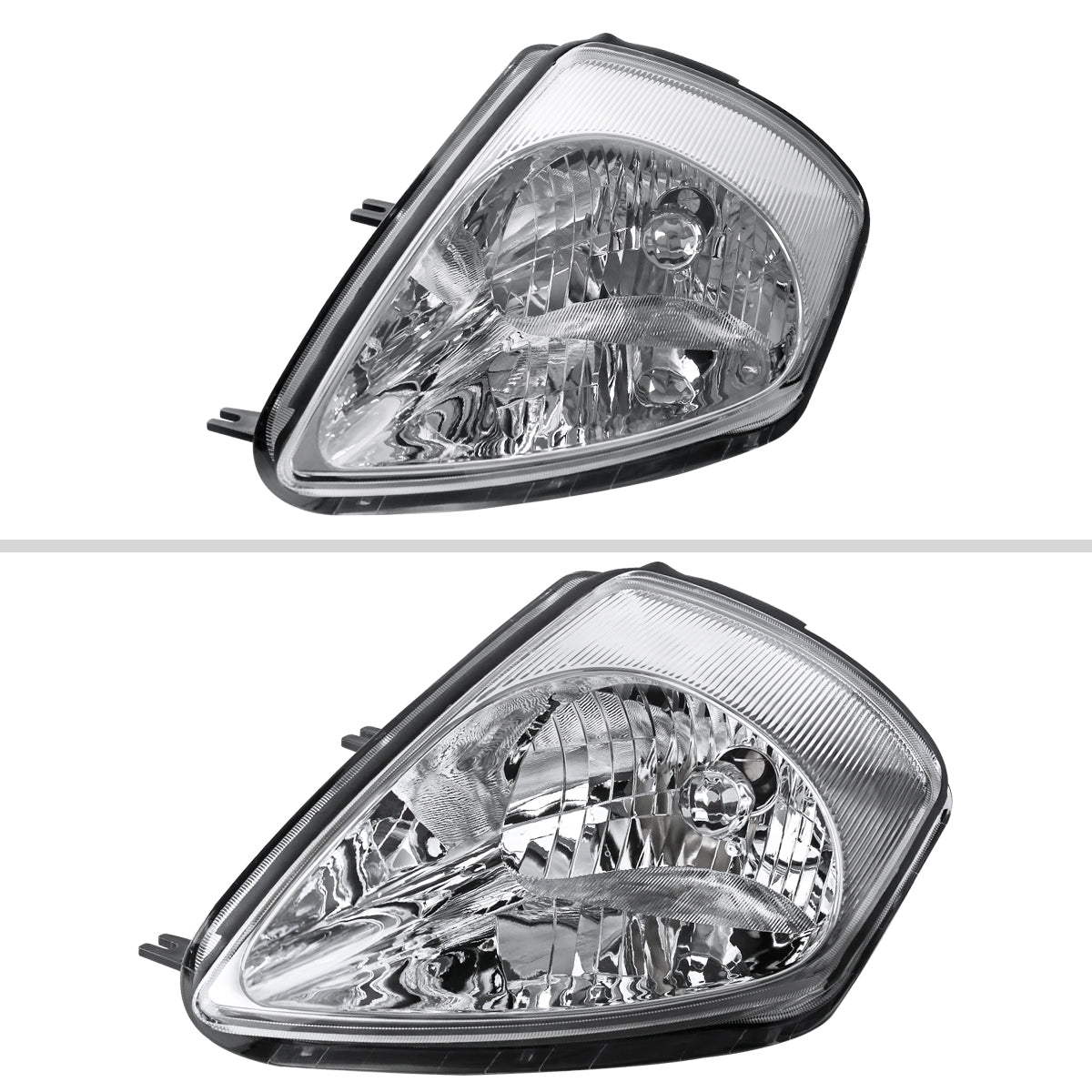 Ronnin - Fits 2000-2005 Mitsubishi Eclipse Headlights Assembly Factory Direct Replacement Pair | Chrome