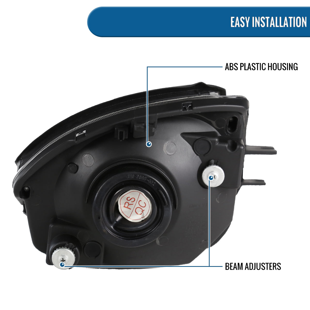 Ronnin - Fits 2000-2005 Mitsubishi Eclipse Headlights Assembly Factory Direct Replacement Pair | Chrome