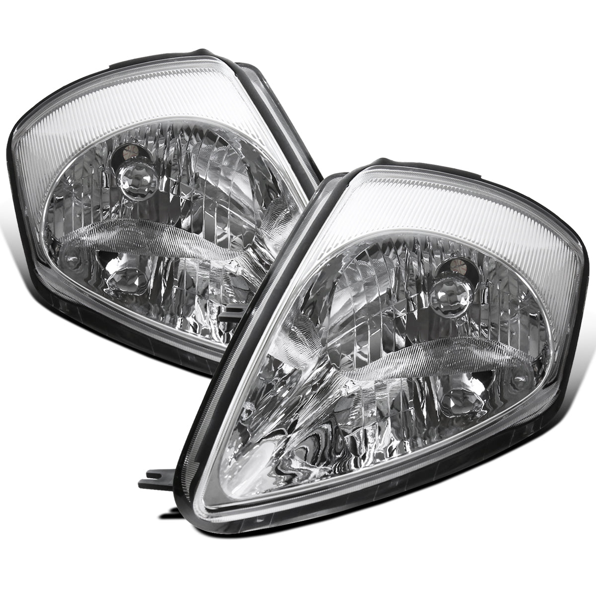 Ronnin - Fits 2000-2005 Mitsubishi Eclipse Headlights Assembly Factory Direct Replacement Pair | Chrome