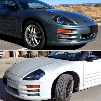 Ronnin - Fits 2000-2005 Mitsubishi Eclipse Headlights Assembly Factory Direct Replacement Pair | Black