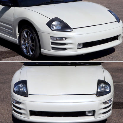 Ronnin - Fits 2000-2005 Mitsubishi Eclipse Headlights Assembly Factory Direct Replacement Pair | Black