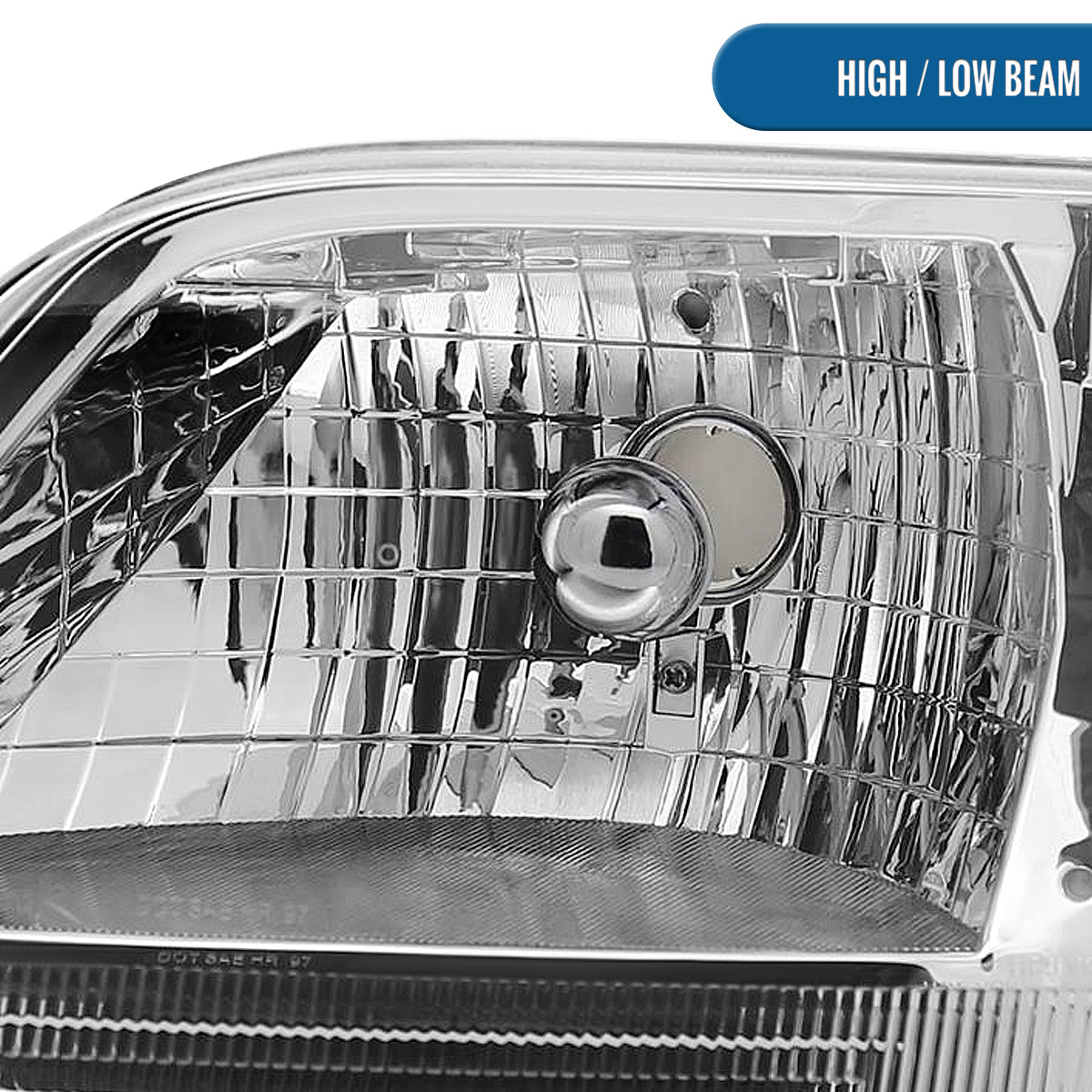 Ronnin - Fits 1997-2003 Ford F150 Expedition Headlights Factory Replacement Assembly Pair | Chrome