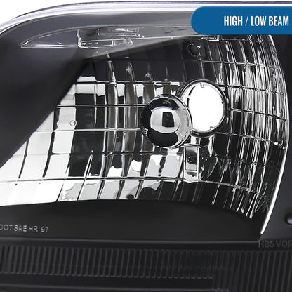 Ronnin - Fits 1997-2003 Ford F150 Expedition Headlights Factory Replacement Assembly Pair | Black