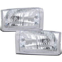 1999-2004 Ford F250 F350 F450 F550 2000-2004 Excursion US Spec Halogen Headlights Replacement Assembly Pair | Chrome