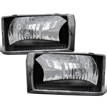 1999-2004 Ford F250 F350 F450 F550 2000-2004 Excursion US Spec Halogen Headlights Replacement Assembly Pair | Black